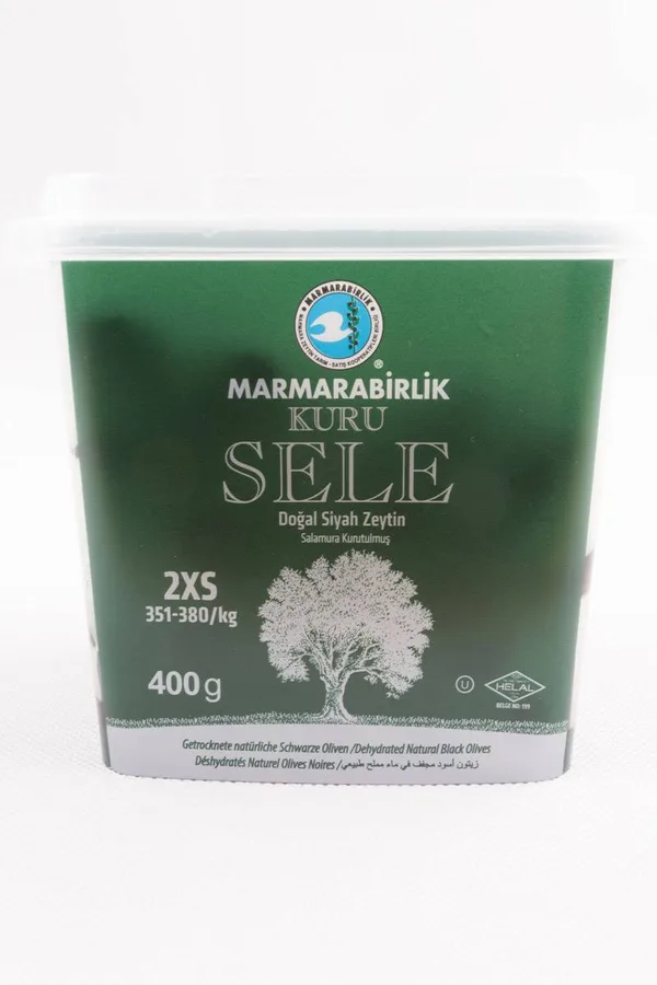 Black dried olives sele (dry-cured) PET bottle, size 2XS 800 g