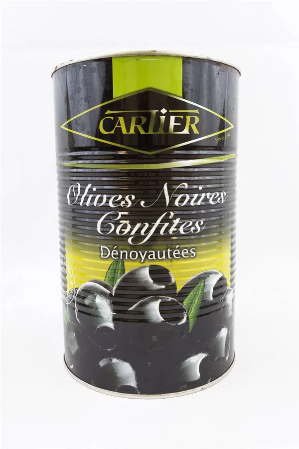 Black pitted olives, catering tin (5/1), calibre 22/25