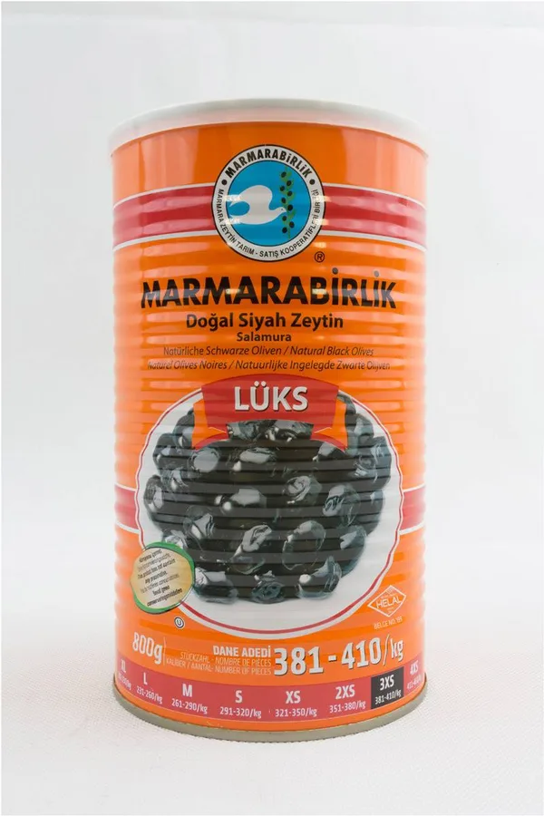 Black vacuum-packed olives, size 3XS 800 g