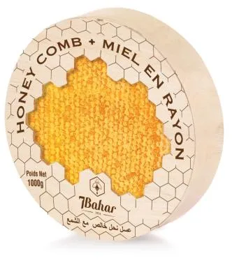 Blossom honey honeycomb in wooden frame 1 kg