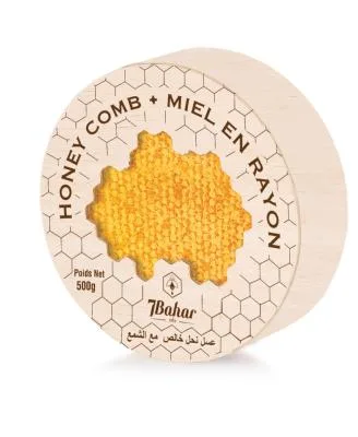 Blossom honey honeycomb in wooden frame 500 g