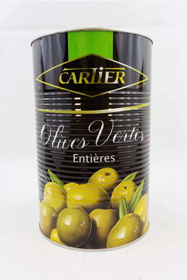 Green olives, catering tin (5/1), calibre 19/21