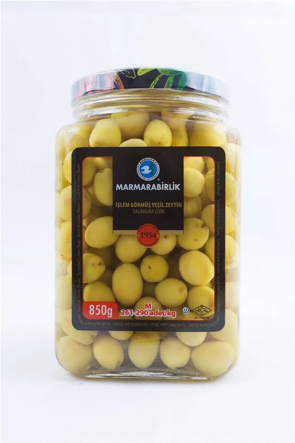 Green split olives jar 850 g