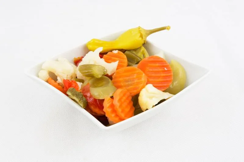 Mixed Greek pickles tin